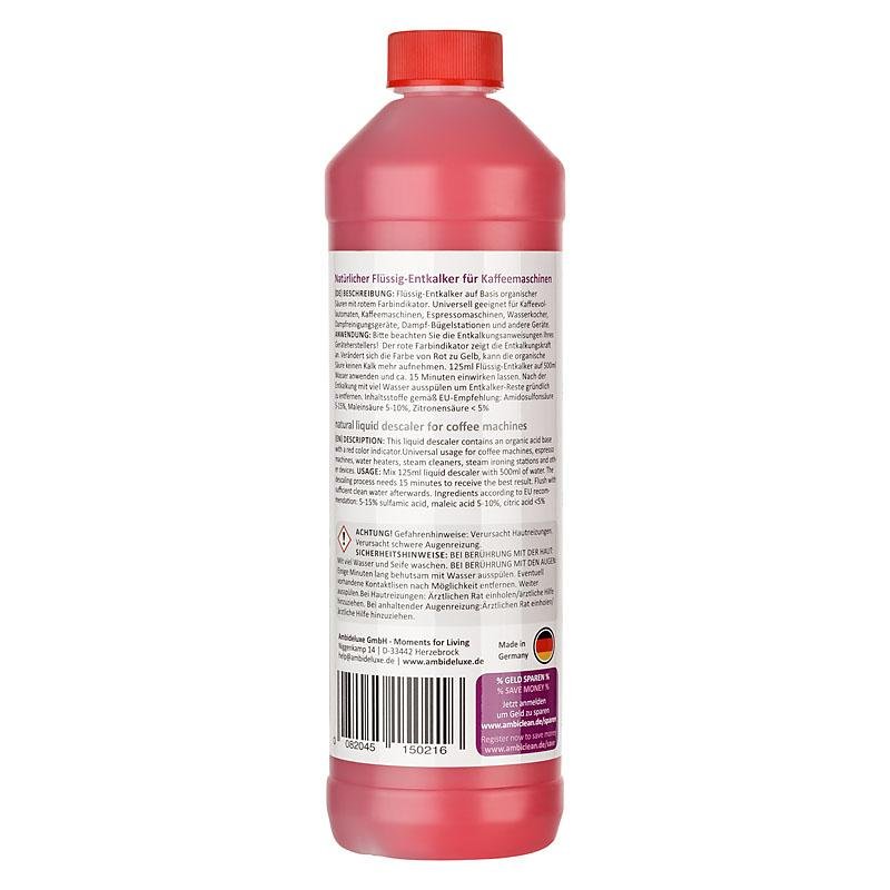 AmbiClean Entkalker für Kaffeevollautomaten, Kaffeemaschine, Wasserkocher, 750ml - Ambideluxe GmbH